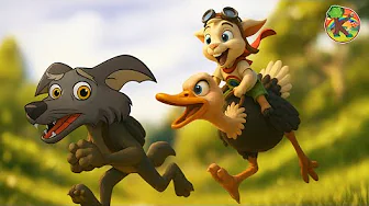 🚨 Wolf Escapes! Ostrich & Goat Chase Him! 🦤🐐💨 | Fairy Tales & Stories | KONDOSAN