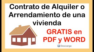 ⬇️ DESCARGA un Contrato de Alquiler o Arrendamiento de Vivienda [GRATIS] en PDF o WORD