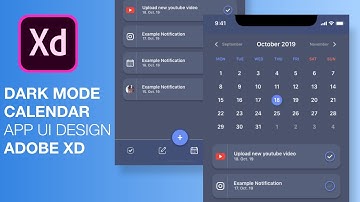 Dark Mode Calendar App UI Design | Adobe XD Speedart
