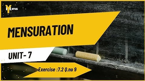 10th standard|chapter 7| Mensuration| Exercise : 7.2 Q.no 9 #yogeshmaths #10thclass