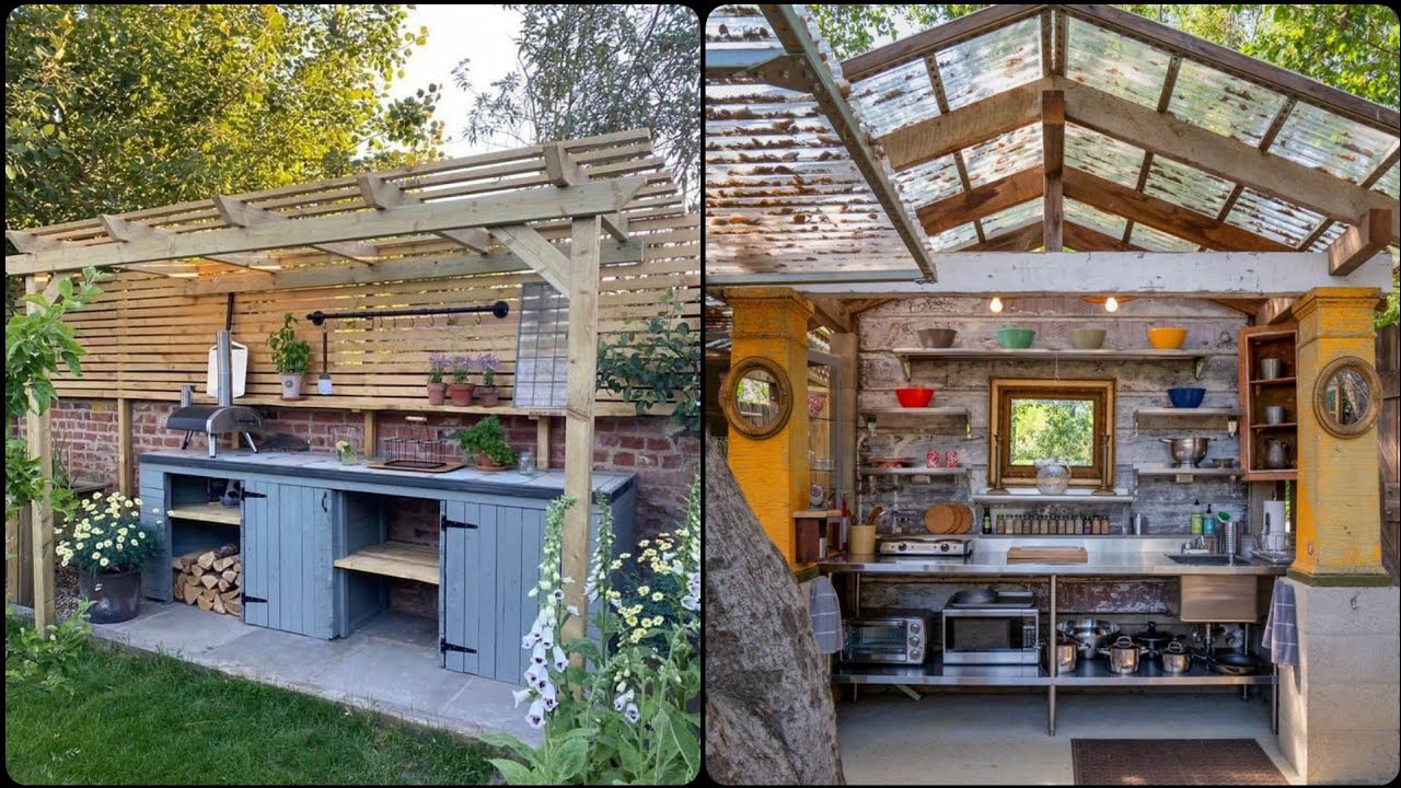HOME DECOR ADORABLE AND UNIQUE OUTDOOR KITCHEN DESIGN AND IDEAS - YouTube