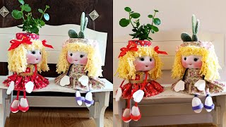 PLASTİK SAKSIDAN BAKIN NE YAPTIM BEZ BEBEK SAKSILAR- LOOK AT PLASTIC POTS WHAT I DID CLOTH BABY POTS