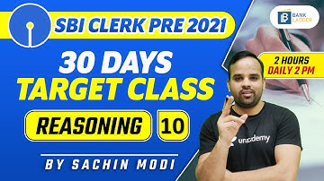 2:00 PM - SBI Clerk Pre 2021 | 30 Days Target Class | Reasoning by Sachin Modi | Day #10