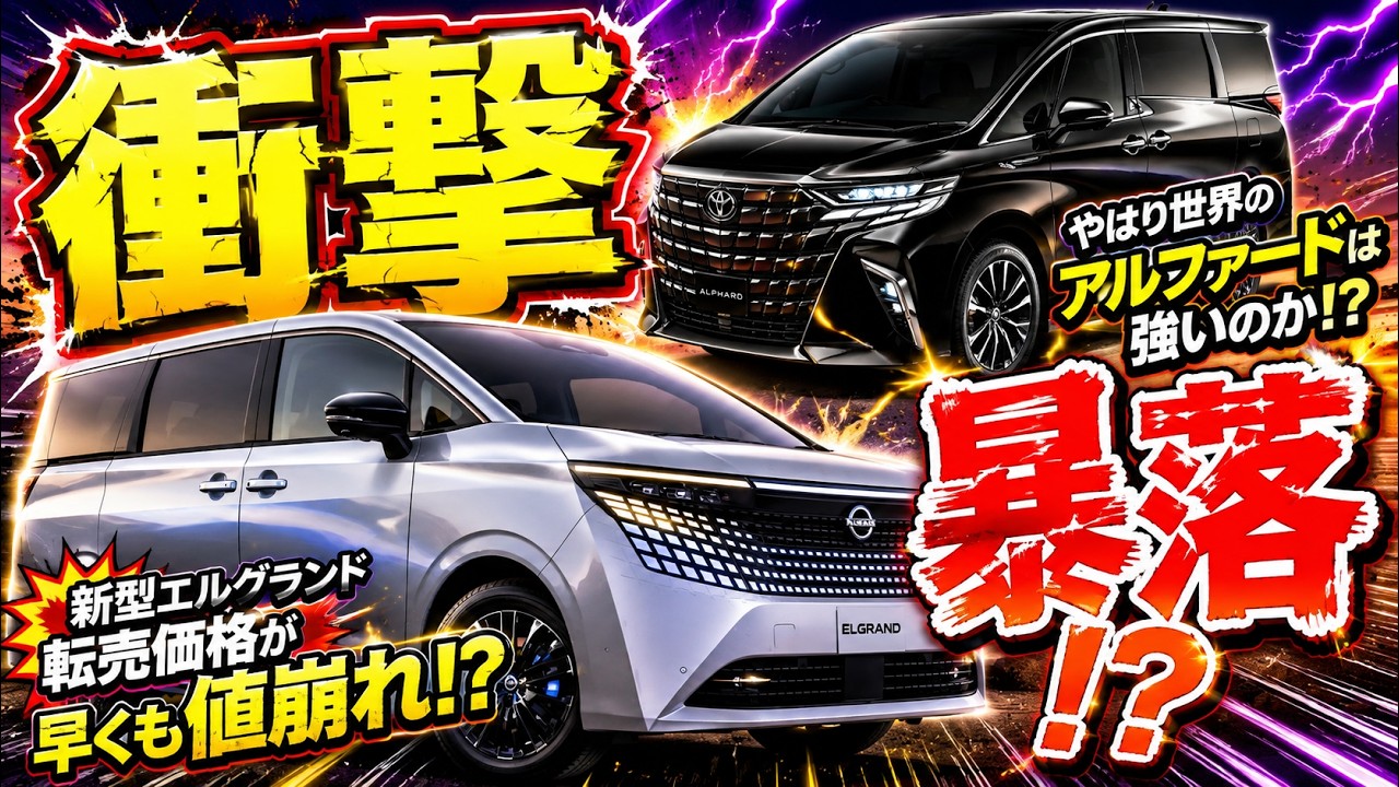 新型エルグランド早くも値崩れ!? アルファードが強すぎる！やはり世界