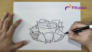 How To Draw A Chips And Salsa Easy Step By Step