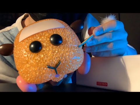 【ASMR・雑い】モルカーを耳かきで雑めにカリカリする音フェチ♪