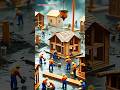 Hard Work in the Rain – Building Tiny Homes Brick by Brick 🧱 #trending #youtubeshorts #miniature