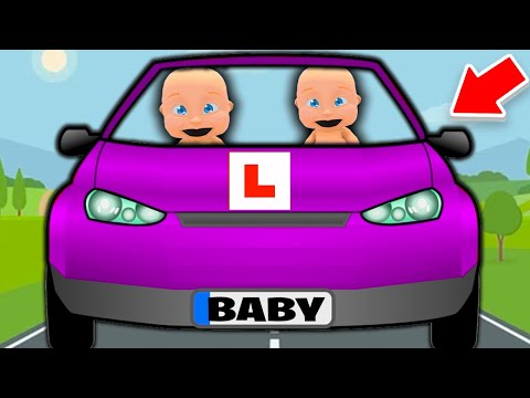 Baby Learns How To DRIVE A CAR...
