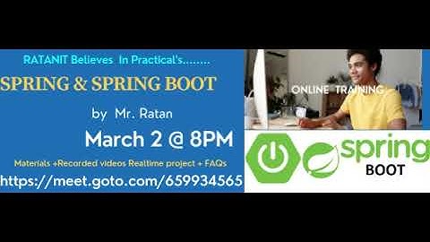 Spring & SpringBoot Online Training By Mr.Ratan sir  || 7330886699|| https://meet.goto.com/659934565