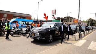 President Bola Tinubu's Convoy Today After Commissioning Of Lagos Rail Mass Transit Red Line Project