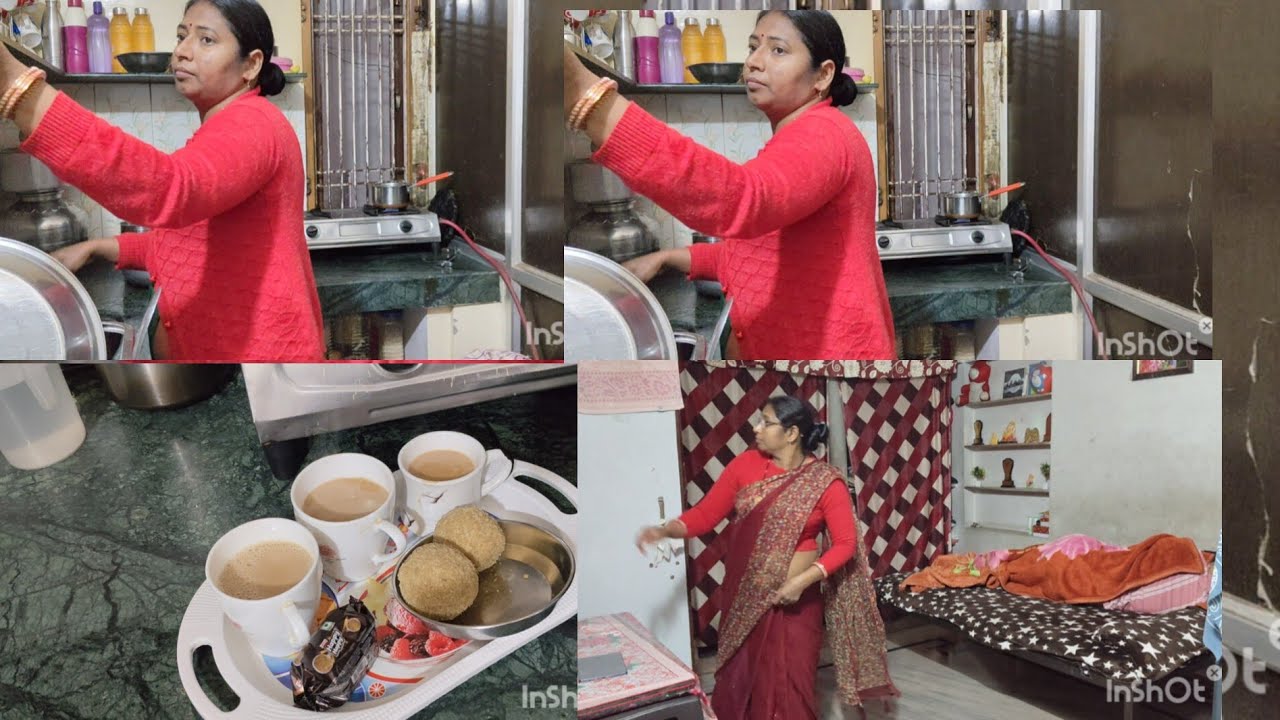 My morning  and evening routine एक कप चाय और मेथी के लड्डू,🫣 बीमार बेटे के साथ में घर काम करना  