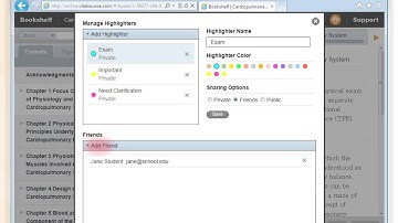 Bookshelf Online - About highlighter functionality