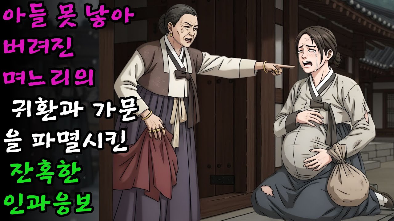 아들 못 낳아 버려진 며느리의 귀환과 가문을 파멸시킨 잔혹한 인과응보 #야담#민담#전설#설화
