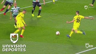 ¡Madrugó el Villarreal! Alfonso Pedraza aprovechó un rebote y pone el 0-1 ante el Sporting Lisboa