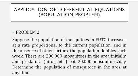 ODE application of differential equations population problem