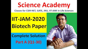 IIT-JAM-2020-Bio-Technology- Section A-Complete Solution