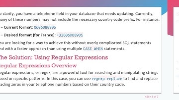 Simplifying the Update Telephone Number Format in SQL with Regular Expressions