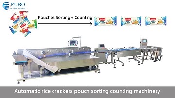 biscuit pouch sorting counting machine | rice cracker bag sorter counter machine