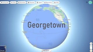 Where on the map is the capital of Guyana - Georgetown