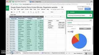 Google Sheets Explore and Charts