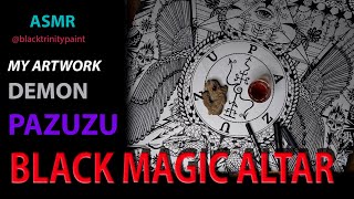 ASMR ☠️ DEMON PAZUZU BLACK MAGIC ALTAR CLOTH #artist #magic #demon #pazuzu #666 #witch #gift #tarot