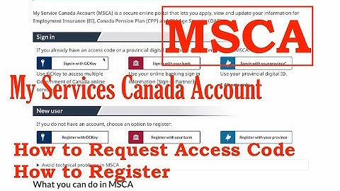 (MSCA) My Services Canada Account. Request for access code & Register. FREE Tax filing next.