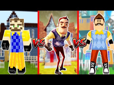 MİNECRAFT vs ROBLOX ve GERÇEK WİLSON KAPIŞMA 😲 Hello Neighbor Wilson Kapışma