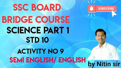 Bridge course || Semi English & English || Std 10 || Science 1 Activity no 9 @pioneertutorials1717