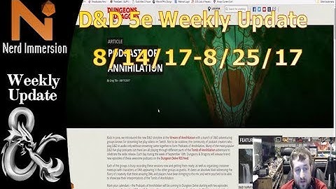 D&D Weekly Update-Future of D&D Survey! (8/14/17-8/25/17) | Nerd Immersion