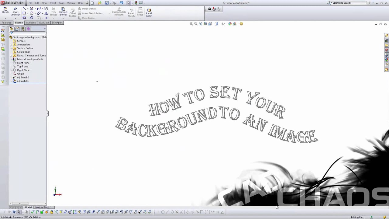 Free SolidWorks Tutorial How to Set Your Background To an Image YouTube