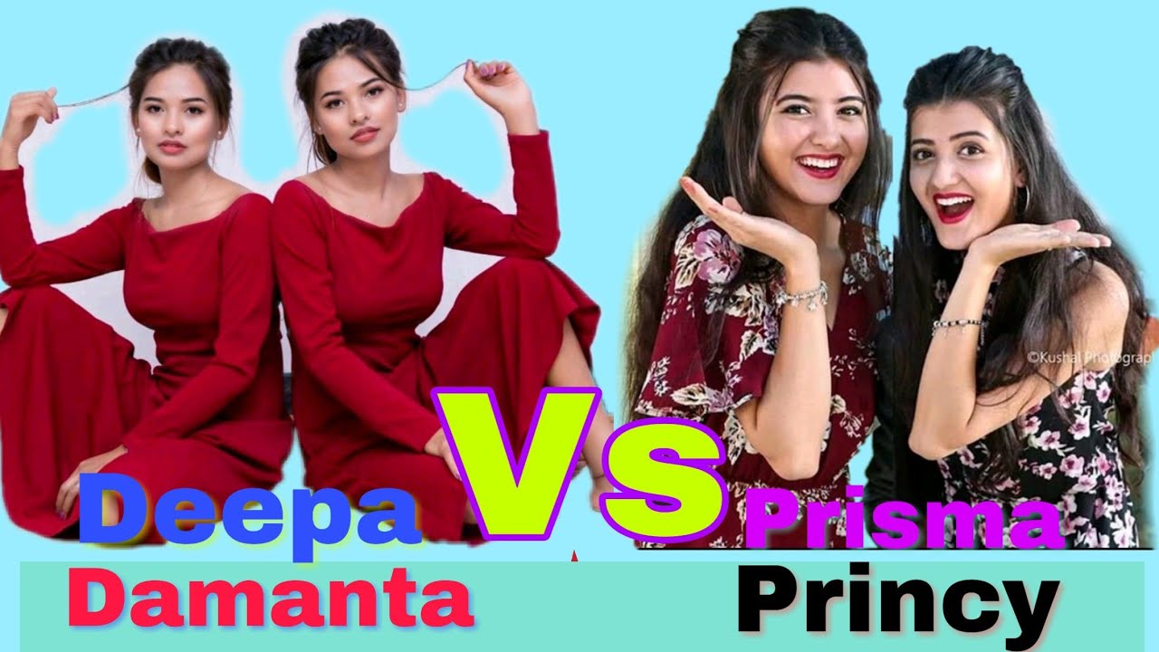Deepa Damanta Vs Prisma Princy Twinny Girls New Tik Tok Musically Nepali Video Twin Sisters