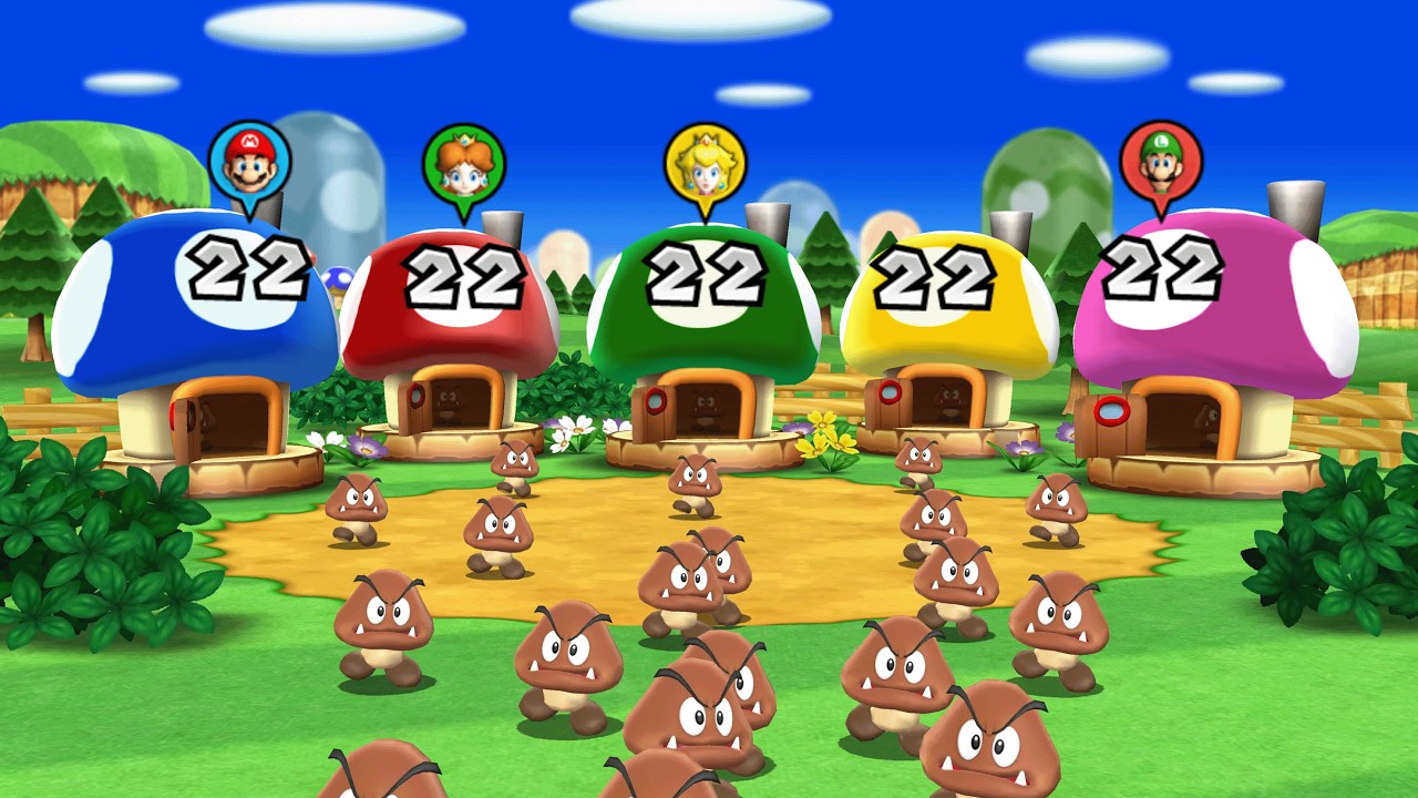 Mario Party 9 - Mario vs Luigi vs Peach vs Daisy - Magma Mine