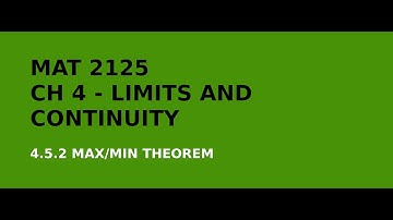 MAT 2125 - 4.5.2 - Max/Min Theorem