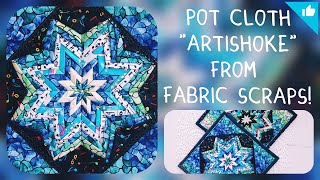 Pot Cloth ARTIСHOKE from FABRIC SCRAPS! / Прихватка, подставка под горячее АРТИШОК из обрезков!