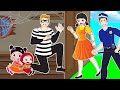 Squid Zombie Babies Kidnapped by Robber ! Funny Cartoon Episodes