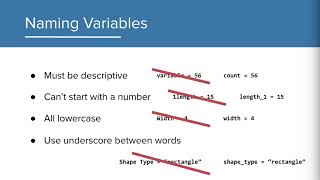 Programming with Variables