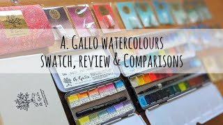 A. Gallo Watercolours: Swatch, Review and Comparisons of my Customised Palette of 26 Paints