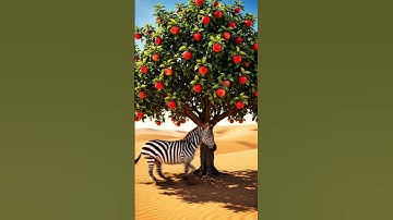 Zebra saved apple tree from drying up by watering it 😭🍎#ai #tree #save #zebra