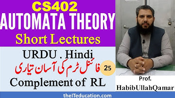 CS402 Final Term Preparation | Short Lecture 25 | Theory of Automata complement of Regular language