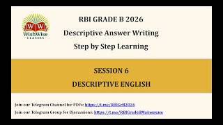 RBI Grade B 2026 | Descriptive Answer Writing | English for Phase 2 | Most Expected Question #Day 6