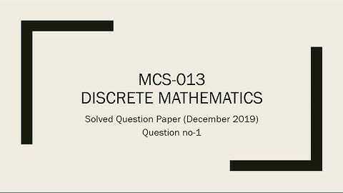 Solved Question Paper December 2019 Question No-1