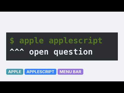 Apple: Applescript run from menu bar? (3 Solutions!!)