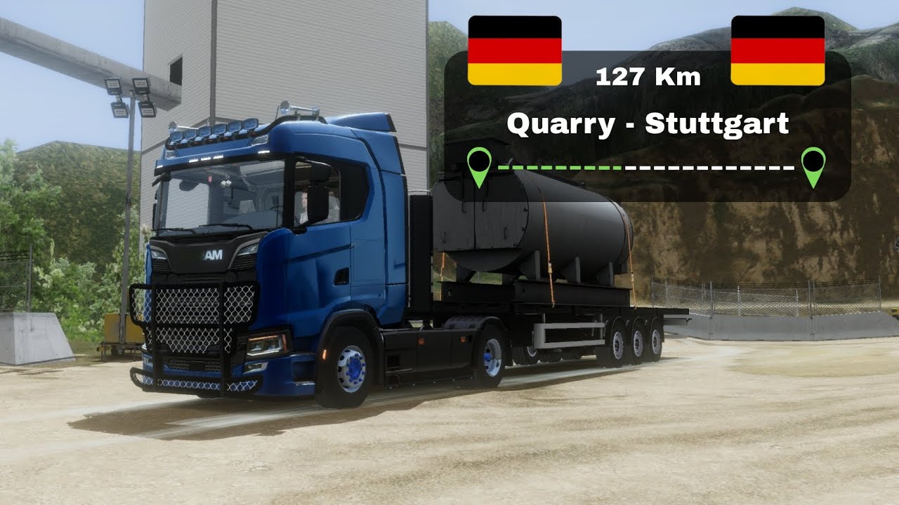 Delivery from Quarry to Stuttgart: 127 km trip | TRUCKERS OF EUROPE 3