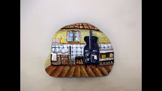 COMO PINTAR PIEDRAS CON COCINA VINTAGE PASO A PASO  pedreta de riu