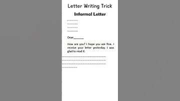 Letter writing in English/informal letters/