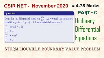 || CSIR NET || 26 November - 2020 || Ordinary Differential Equation || Part C|| SLBVP||