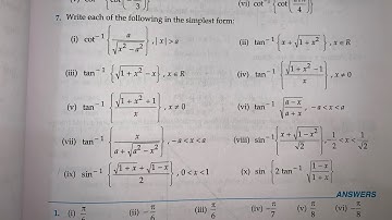 RD SHARMA EX3.7 INVERSE TRIGONOMETRIC FUNCTION Q5 TO Q7  SOLUTIONS OF CHAPTER 3 CLASS 12(PART2)