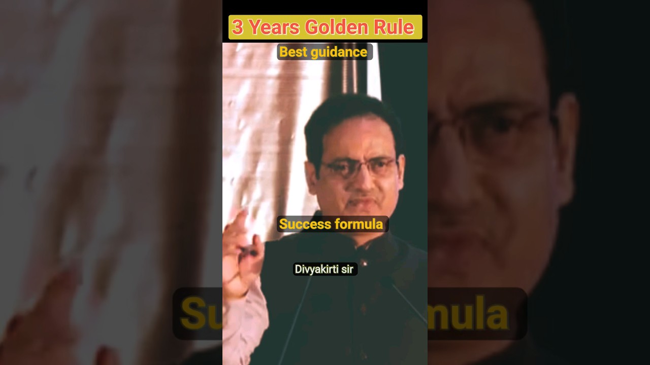 3 Years Golden Rule l success Formula ll Divyakirti sir ll Sikkim youth convention l