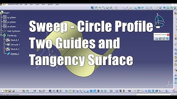 Sweep in CATIA- Circle Profile with Two Guides and Tangency Surface in CATIA generative shape design