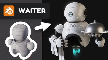 Waiter Bot in Blender 2.90 - 3D Modeling Timelapse